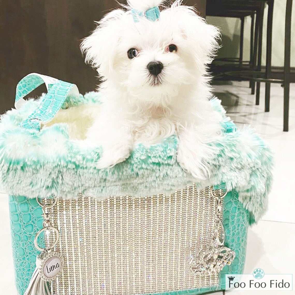 Diamonds are Forever Tiffany Blue Designer Pet Carrier Purse