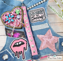 No Apologies Denim Fabric Dog Harness Vest