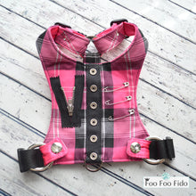 Hot for Teacher Harness Vest in Hot Pink Plaid