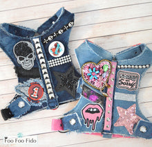 No Apologies Denim Fabric Dog Harness Vest