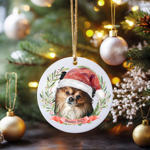 Personalized Pet Ornament Santa Hat