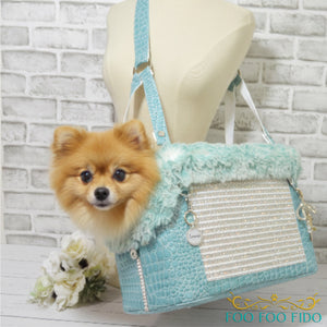 Diamonds are Forever Blue Designer Pet Carrier Purse Tiffany