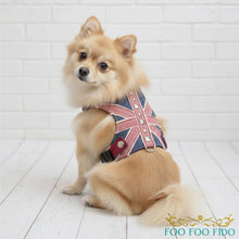 Union Jack Dog Harness Vest – Choke-Free Adjustable Denim Pet Harness with Studst