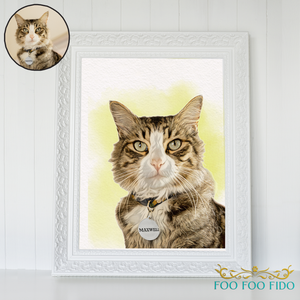 Custom Pet Portrait 'Watercolor Splash' Digital Pet Portrait