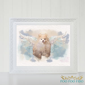 Custom Pet Portrait Watercolor 'Angel Baby' Digital Pet Portrait