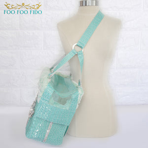 Diamonds are Forever Blue Designer Pet Carrier Purse Tiffany