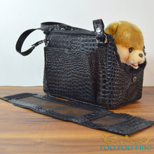 Black Faux Croc Dog Carrier Airline Approved