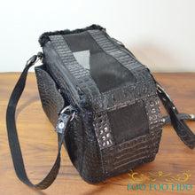 Black Faux Croc Dog Carrier Airline Approved