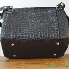 Black Faux Croc Dog Carrier Airline Approved