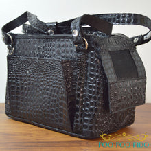 Black Faux Croc Dog Carrier Airline Approved