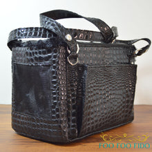 Black Faux Croc Dog Carrier Airline Approved