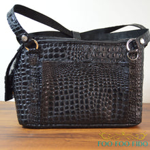 Black Faux Croc Dog Carrier Airline Approved