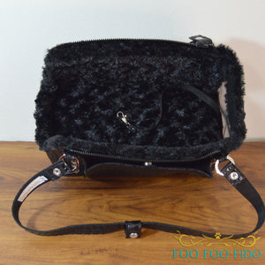 Black Faux Croc Dog Carrier Airline Approved