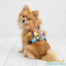Sugar Skulls Black Dog Harness – Choke-Free Vest with Day of the Dead Style