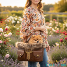 Brown Cowgirl Leather Dog Carrier: Boho Pet Travel Purse