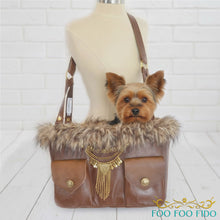 Brown Cowgirl Leather Dog Carrier: Boho Pet Travel Purse