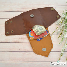 Leather Wrist Wallet Cuff: Hidden Pocket Bracelet