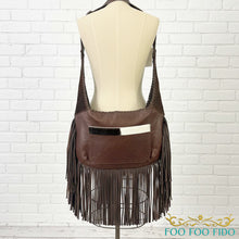 Cow Print Leather Fringe Dog Sling | Western Luxury Pet Carrier