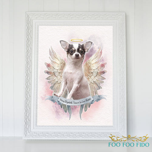 Custom Pet Portrait Watercolor 'My Angel' Digital Pet Portrait