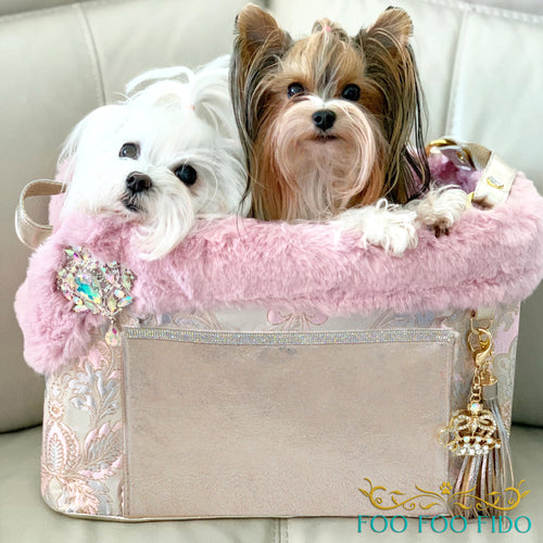 Gold Embroidered Baroque Pet Carrier
