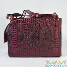 Red Faux Croc Dog Carrier Airline Approved
