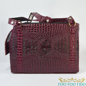 Red Faux Croc Dog Carrier Airline Approved