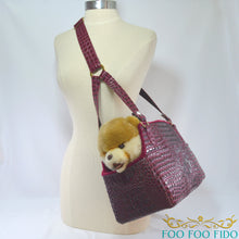 Red Faux Croc Dog Carrier Airline Approved
