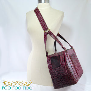 Red Faux Croc Dog Carrier Airline Approved