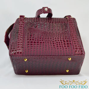 Red Faux Croc Dog Carrier Airline Approved