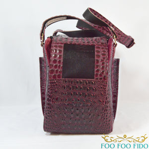 Red Faux Croc Dog Carrier Airline Approved