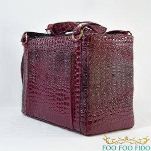 Red Faux Croc Dog Carrier Airline Approved