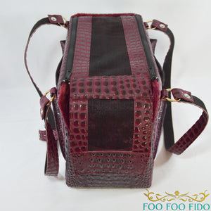 Red Faux Croc Dog Carrier Airline Approved