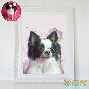 Custom Pet Portrait Watercolor 'All That Glitters' Digital Pet Portrait