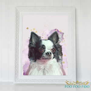 Custom Pet Portrait Watercolor 'All That Glitters' Digital Pet Portrait