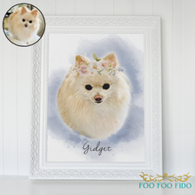 Custom Pet Portrait Watercolor 'Crowned' Digital Pet Portrait