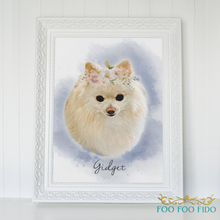 Custom Pet Portrait Watercolor 'Crowned' Digital Pet Portrait