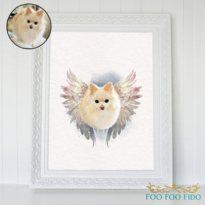 Custom Pet Portrait Watercolor 'My Angel' Digital Pet Portrait