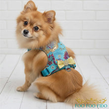 Peacock Brocade Dog Harness | Fancy Gold Pet Wedding Vest
