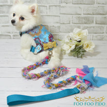 Peacock Brocade Dog Harness | Fancy Gold Pet Wedding Vest