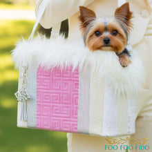 Pink Velvet Dog Harness: Cream & Gold Luxe Edition with Crystals