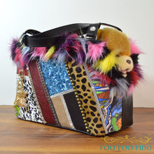 Punk Rock Dog Carrier: Luxury Patchwork Leather Pet Travel Tote