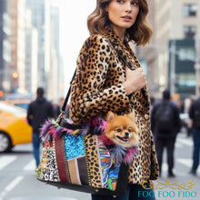 Punk Rock Dog Carrier: Luxury Patchwork Leather Pet Travel Tote