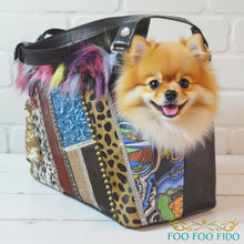 Punk Rock Dog Carrier: Luxury Patchwork Leather Pet Travel Tote