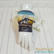 Wrist Wallet: Hidden Pocket Cuff - Festival - Travel - Black Leather Serape Fabric