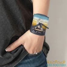 Wrist Wallet: Hidden Pocket Cuff - Festival - Travel - Black Leather Serape Fabric