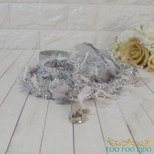 Silver dog leash, Braided glitter lead, Fancy silver lead, Luxury pet accessory, Metallic dog leash, Wedding dog leash, Custom braided lead, Sparkly dog lead, Silver fringe leash, Boutique dog gear, Small dog leash, Unique pet gift, Silver tassel lead