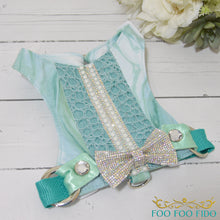 Turquoise Designer Dog Harness | Fancy Pearl Pet Harness