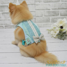 Turquoise Designer Dog Harness | Fancy Pearl Pet Harness