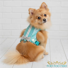 Turquoise Designer Dog Harness | Fancy Pearl Pet Harness