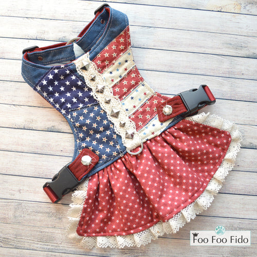 Americana Dog Harness Dress